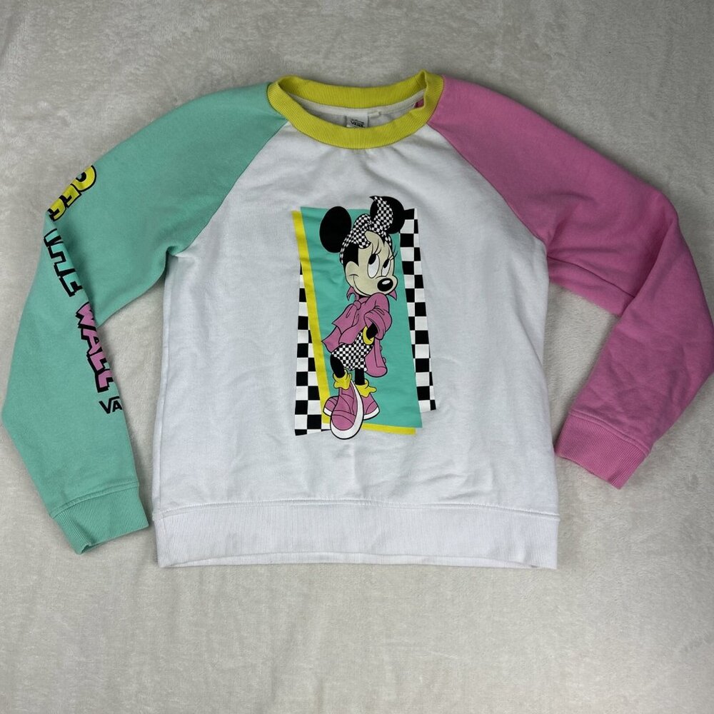 Disney X Vans Off The Wall Minnie Mouse Sweater Pullover Retro Womens Large